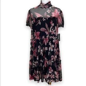 NEW! Enfocus Studio BOHO Cottagecore Floral Short Sleeve Petite Dress